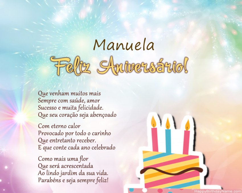 Feliz Aniversario Manuela no verso