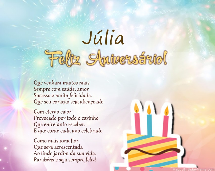 Parabéns, Júlia +20 Frases Para Dedicar