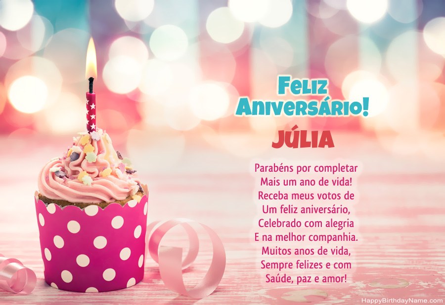 Mensagens de Parabéns e Feliz Aniversário para Júlia 🎂