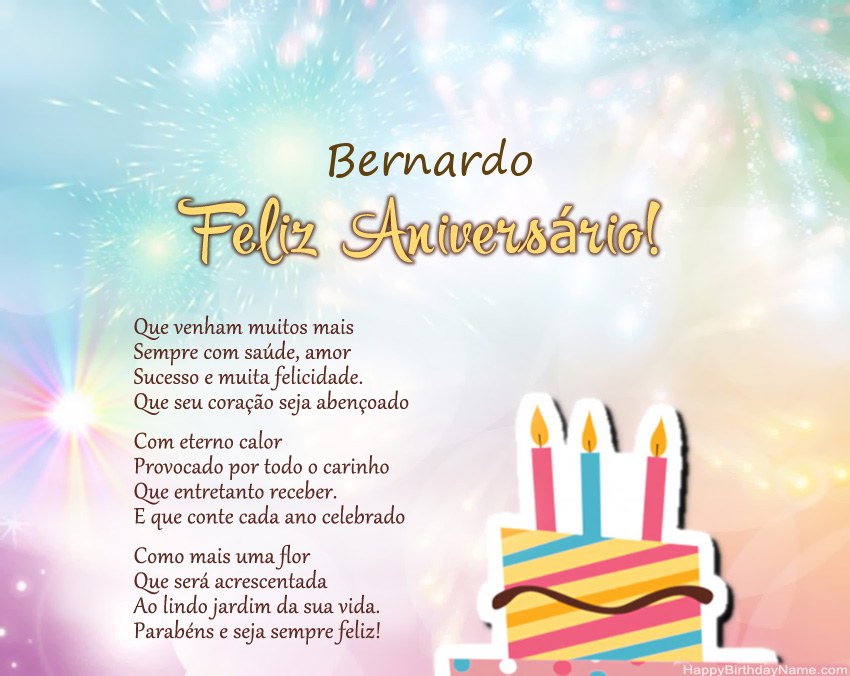 Feliz Aniversario Bernardo no verso