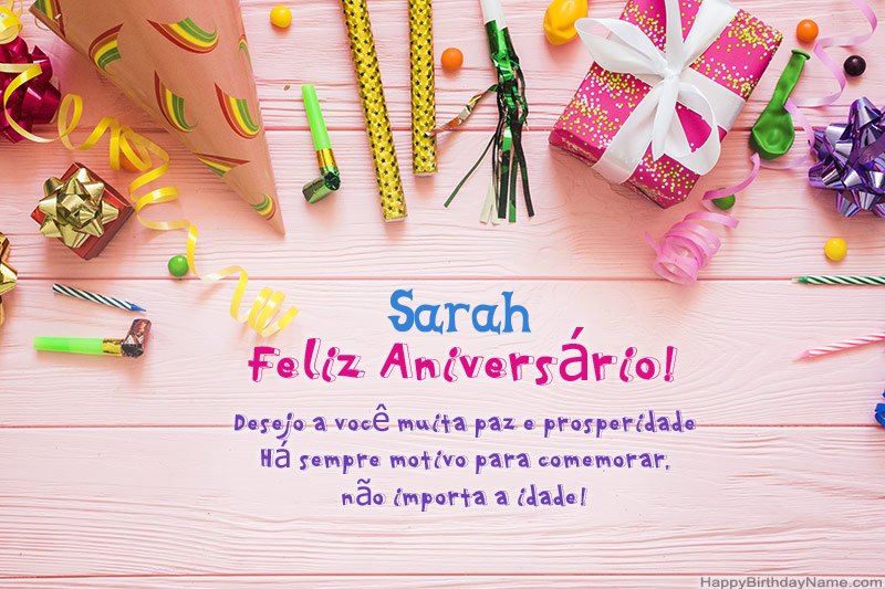 Descarregar o Happy Birthday card Sarah grátis