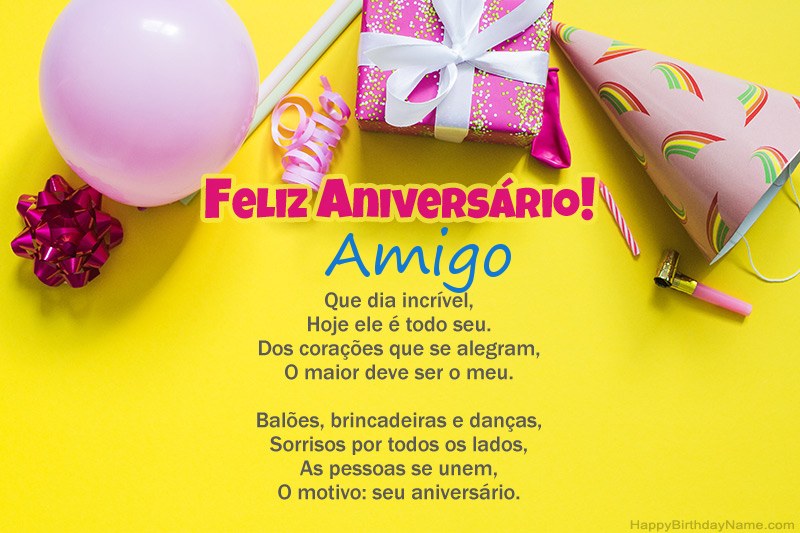 Feliz Aniversário Amigo em prosa