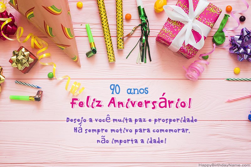 Descarregar o Happy Birthday card Mulher de 90 anos grátis