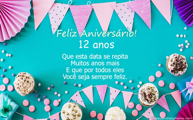 Feliz Aniversário Menino de 12 anos, belas imagens
